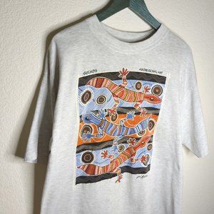 Aboriginal Art Gecko Tee Sz L